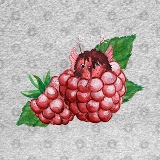 Tiny Kurent in raspberry by Hana Nekrep Art